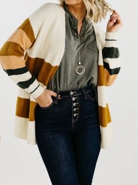 Cozy Co oversized striped cardigan from Piper & Scoot